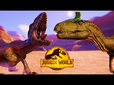 Indoraptor vs Ceratosaurus vs Cryolophosaurus Battle Royale Jurassic World Evolution 2