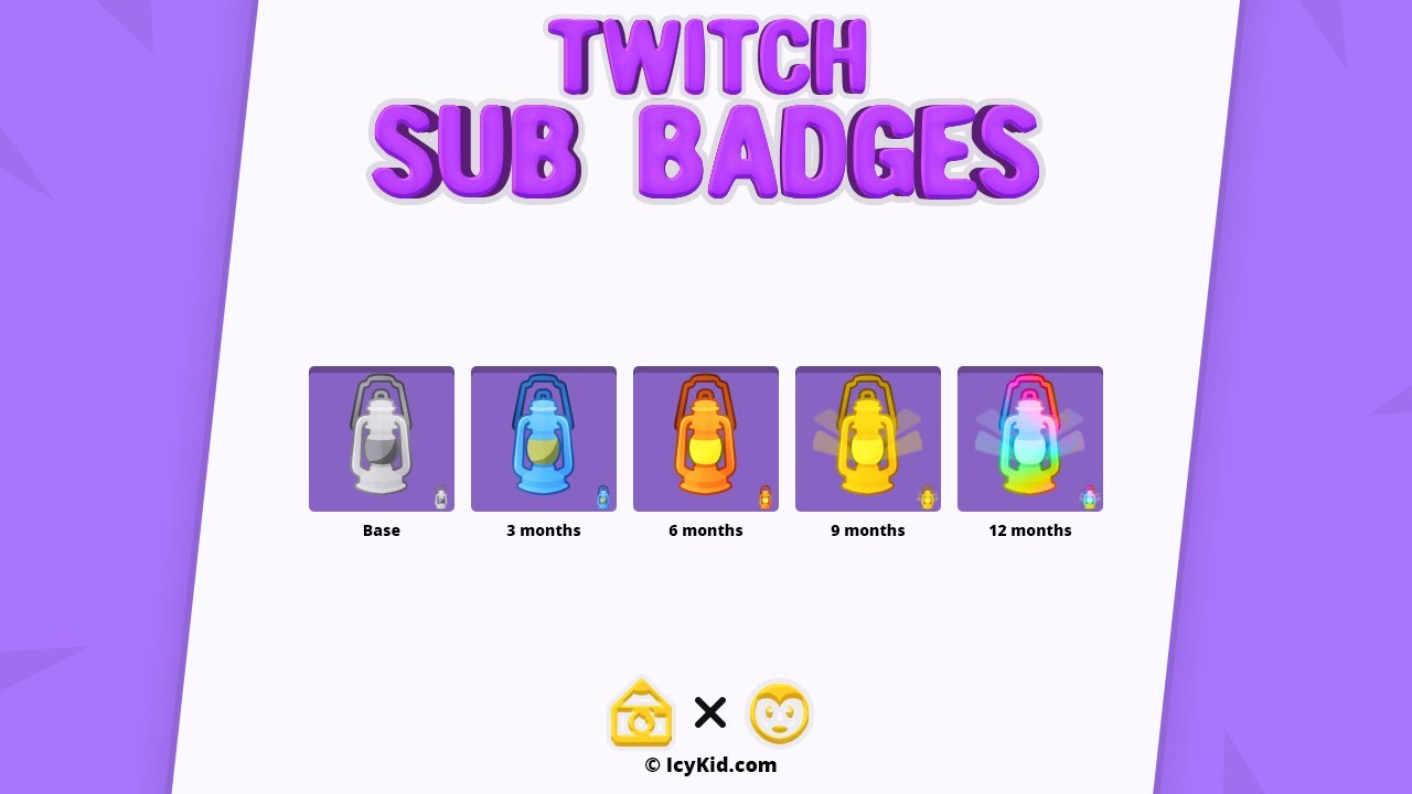 Premium Sub Badges - Old Lantern Lighting Up Premium Sub - PSD - Premium Download