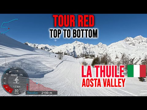 [4K] Skiing La Thuile, Top to Bottom - Chaz Dura Black & Tour Red, Aosta Valley Italy, GoPro HERO13