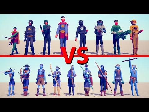 DC Team vs RANGED Team - Totally Accurate Battle Simulator TABS
