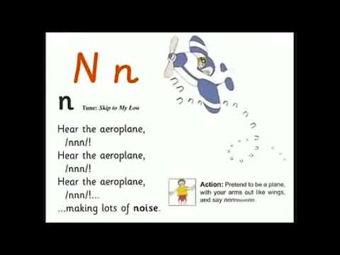 UK School Primary One Jolly Phonics Song Nn - Hear the Aeroplane Making lots of Noise