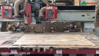 MÁY CNC TRUNG TÂM 3 Trục 2 Bàn Woodmaster Thay dao tự động cắt chống mo