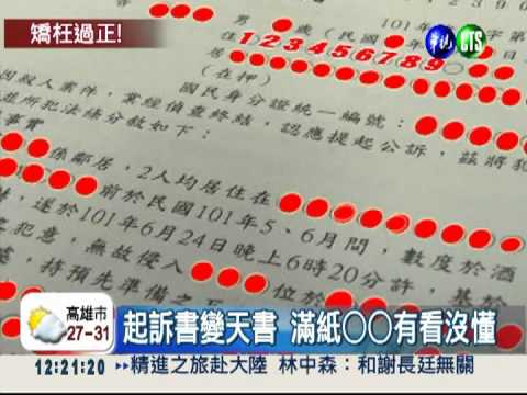 保護個資○○代替 起訴書變天書