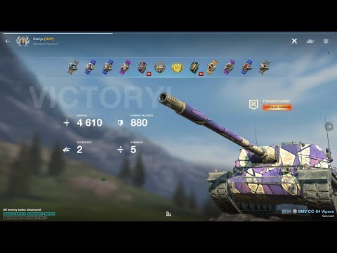 SMV CC~64 Vipera 🐍 Italian Collectable Tier VIII TD / 4610 dmg / 2 frags 🏆ACE MASTERY💪😎Stellys (NHP)