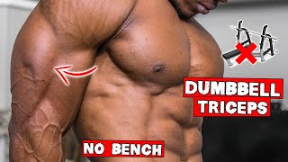 DUMBBELL TRICEP WORKOUT AT HOME | NO BENCH NEEDED