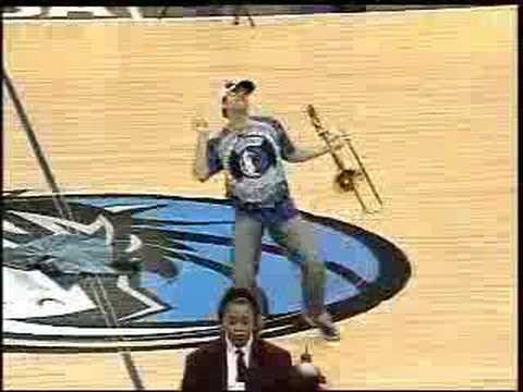 Dancing Trombonist Half Time Show at Dallas Mavericks NBA