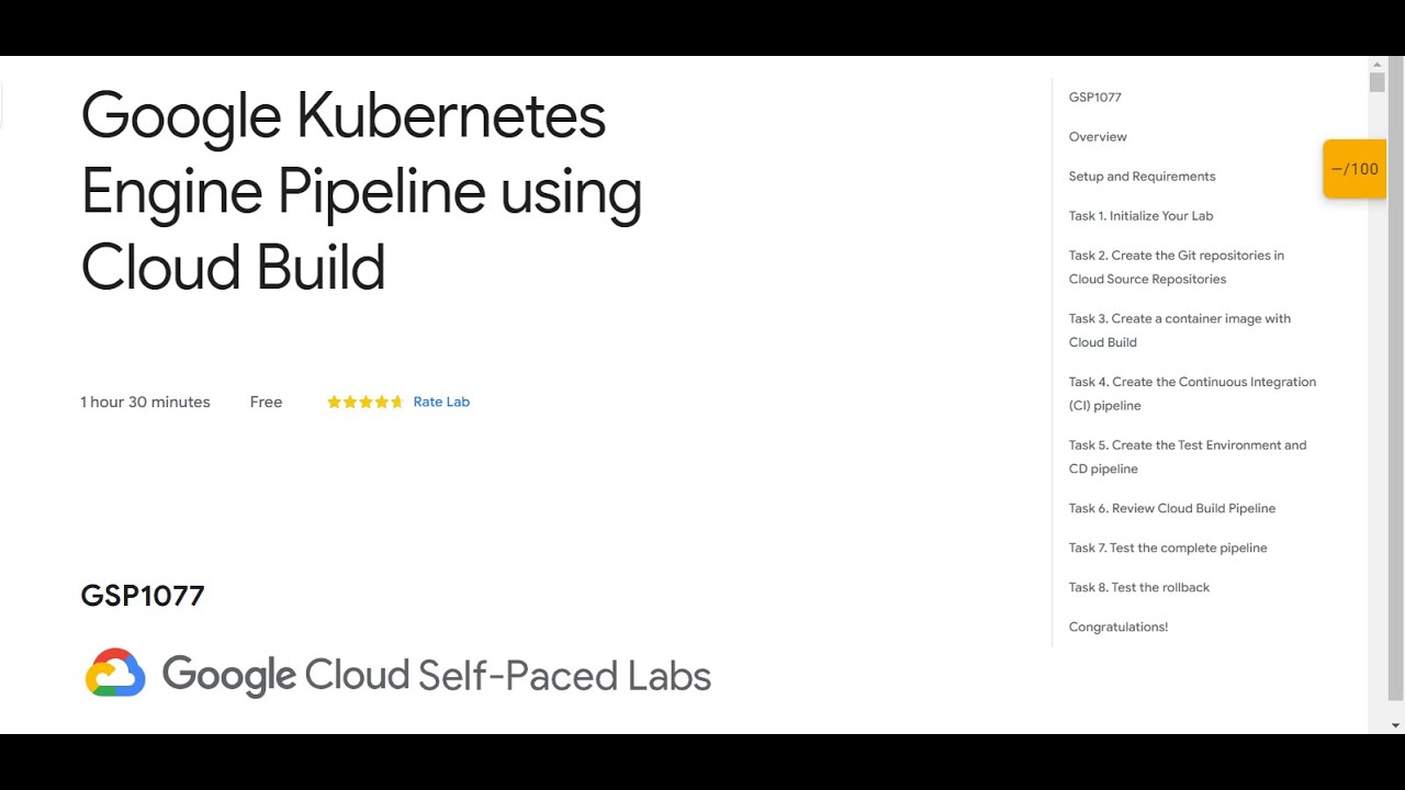 Google Kubernetes Engine Pipeline using Cloud Build Qwiklab
