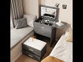 Modern Black Small Makeup Vanity Set With Mirror