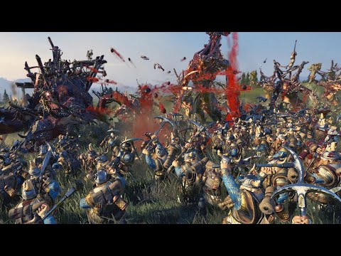 4000 Dwarf Miners VS Monsters & Beasts Blood Warhammer Total War