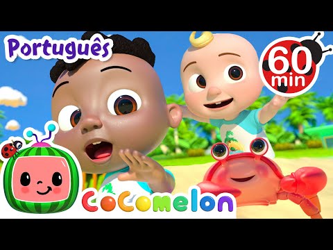 Capa de Animais marinhos na praia | Cocomelon em Português | 1 HORA de Desenhos Animados e Músicas Infantis!