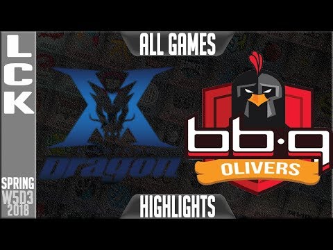 KZ vs BBQ Highlights ALL GAMES | LCK Week 5 Spring 2018 W5D3 | King-Zone Dragonx vs BBQ Olivers
