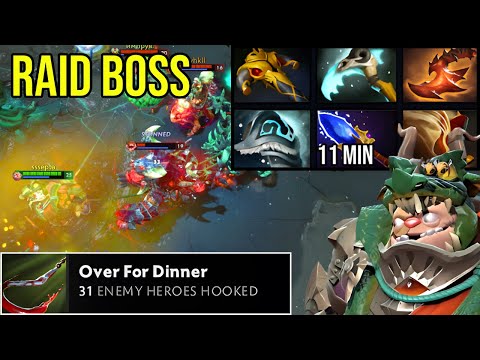 Raid Boss Pudge 11 Min Scepter + GM IO Non Stop Global Gank! No Lane is Safe! |Dota 2 Highlights.