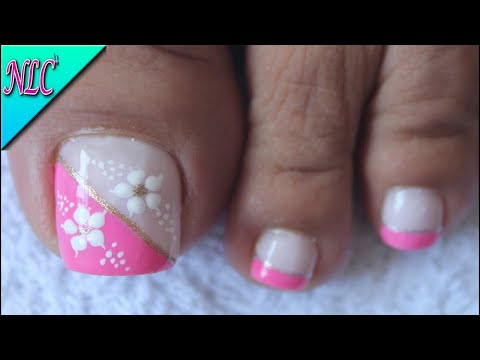 DISEÑO DE UÑAS FLORES SENCILLAS PARA PIES – FLOWERS NAIL ART – NLC