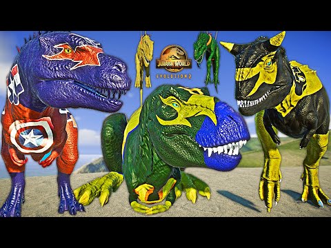 🦖 Jurassic World Evolution 2 Captain America Godzilla Vs JOKER Ceratosaurus & T-REX Dinosaurs BATTLE
