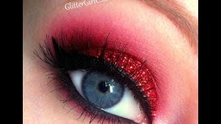 Red, Glittery Christmas Look - Makeup Tutorial