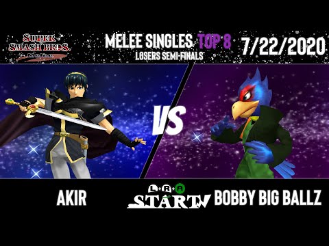 LRA Start 3 Top 8 - Akir (Marth) Vs. Bobby Big Ballz (Falco) Smash Melee Losers Semi-Finals