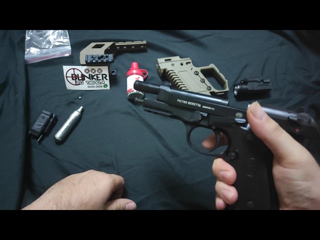 Vídeo relacionado con Outletdel ocio Pistola perdigon M92FS Co2 4,5mm. Full Metal + Funda Portabombonas + Balines + Bombonas co2. 23054/29318/38203
