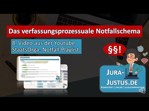 Zulässigkeitsschema AT zum Verfassungsprozessrecht:  8. Video Staatsorga.-Notfall-Playlist