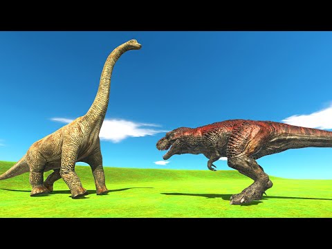 T-REX vs GIANT HERBIVORE DINOSAURS - Animal Revolt Battle Simulator