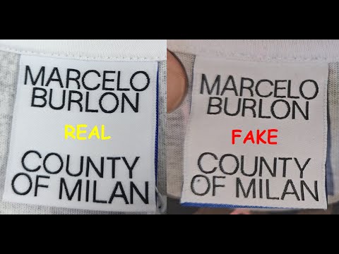 Real vs fake Marcelo Burlon T shirt. How to spot fake Marcelo Burlon COunty of Milan wings t shirt