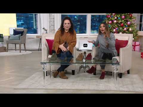 Earth Origins Suede Booties w/ Perforated Ruching - Amanda on QVC
