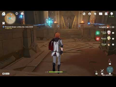 Proceed deeper within the ruins.