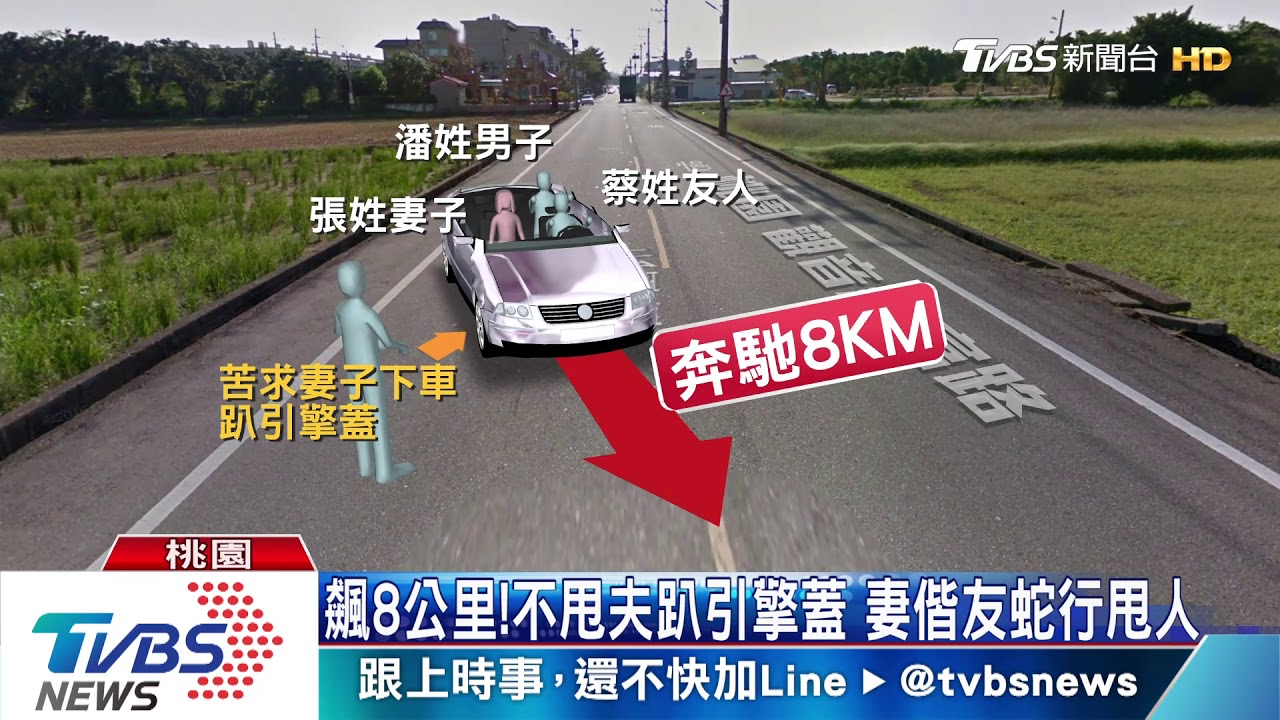 妻出軌！夫趴引擎蓋喚不回　遭甩拋飛亡