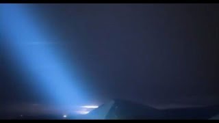 Strange Blue Rays of Light in the Sky over Hawaii
