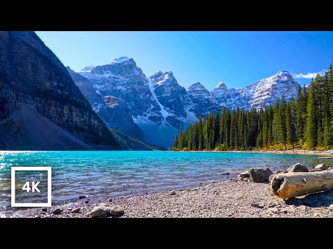 4K Moraine Lake Relaxation | Soothing Water Ambience | Peaceful Nature Sounds for Sleep & Study