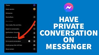 How To Use Facebook Messenger Secret Conversation (2023) | Hide Chat On Messenger (Quick & Easy)
