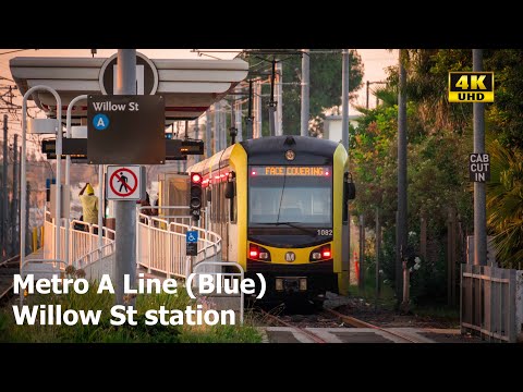 ⁴ᴷ⁶⁰ LA Metro | A Line (Blue) trains at Willow St station