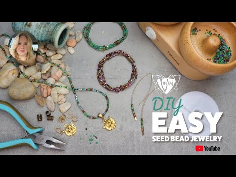 Easy Seed Bead Stretch Necklace and Bracelets