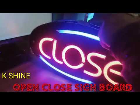 Acrylic led open close sign board, for advertising, shape: r...