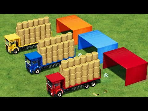 LAND OF COLORS !  LOAD & TRANSPORT STRAW BALES WITH MAN TRUCKS TO COLORED STORAGE ! FS22