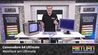 Commodore 64 Ultimate: Flat-screen and CRT monitors in operation