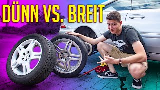 DÜNNE vs. BREITE Reifen - Der Verbrauchs- und Beschleunigungstest | RB Engineering