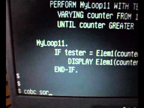 COBOL Program with Table/Array to sort numbers