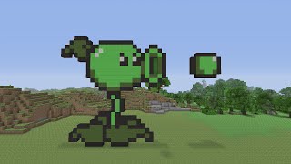 Minecraft Pixel Art  - PeaShooter from Plants vs Zombies