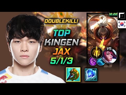Kingen Top Jax Build Divine Sunderer Lethal Tempo - Jax Top vs Fiora - LOL KR 12.22