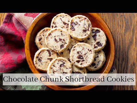 Easy slice and bake Chocolate Chunk Shortbread Cookie Recipe