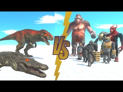 T-REX + PURUSAURUS ATTACK INFERNALS + PRIMATES - ANIMAL REVOLT BATTLE SIMULATOR