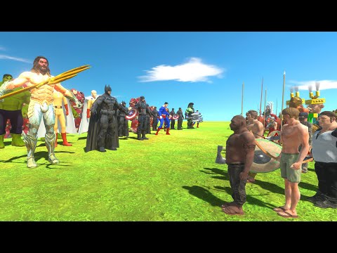 5 VS 100 - 5 Superheroes VS 100 Human - Animal Revolt Battle Simulator