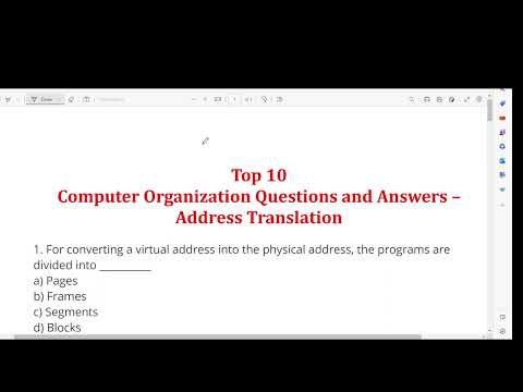 Computer Organization Questions and Answers –Address Translation  MCQ