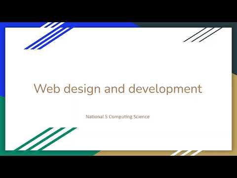 National 5 WDD Lesson 1 - Website analysis