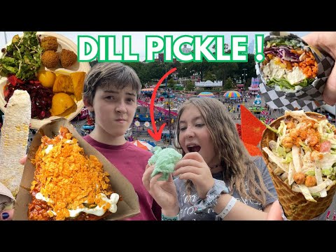 CNE Food Vlog: Plant-Based & Vegetarian - incl Dill Pickle Cotton Candy, Fawaffle, Deep Fried Pizza!