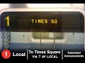 ᴴᴰ R142 1 Train To Times Square 42 Street Announcements 2012 Version