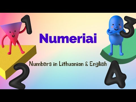 Numeriai - Numbers 0 to 10 in Lithuanian & English