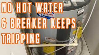 Electric Water Heater Not Heating Water And Breaker Is Tripped