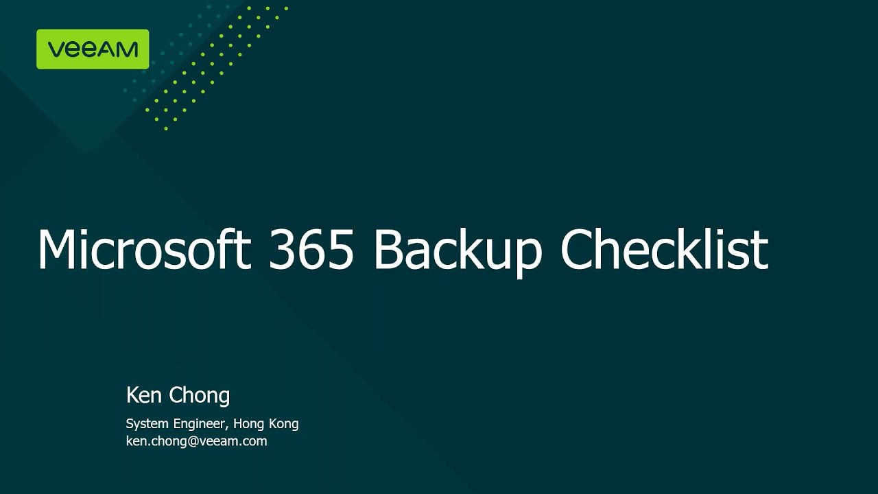 Microsoft 365 Backup Checklist video