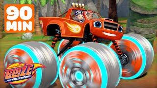 90 MINUTES of Blaze&#39;s Best Monster Machine TIRES! 🛞 | Blaze and the Monster Machines